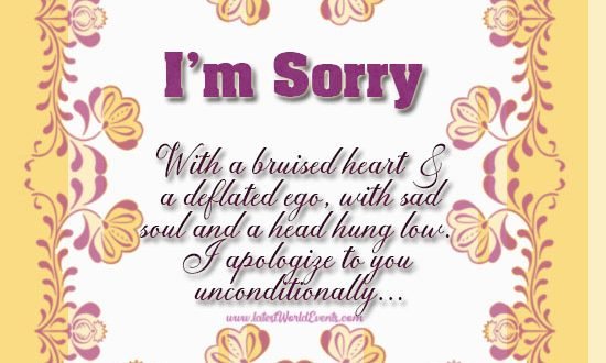 I Am Sorry Images With Quotes - Latest World Events