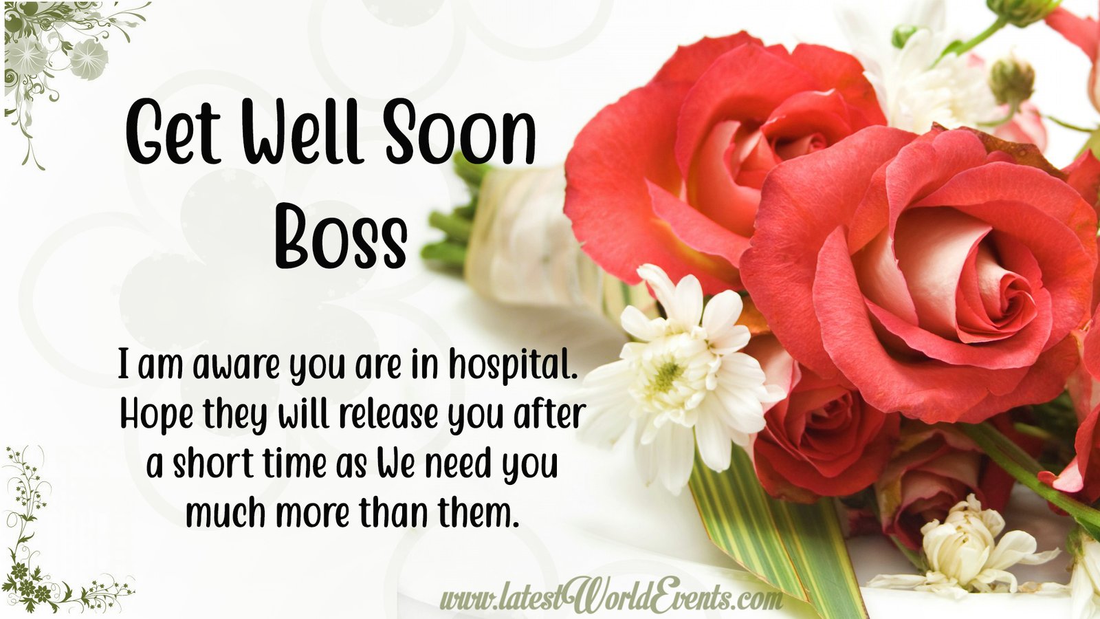 Get Well Soon Messages For Boss - Latest World Events