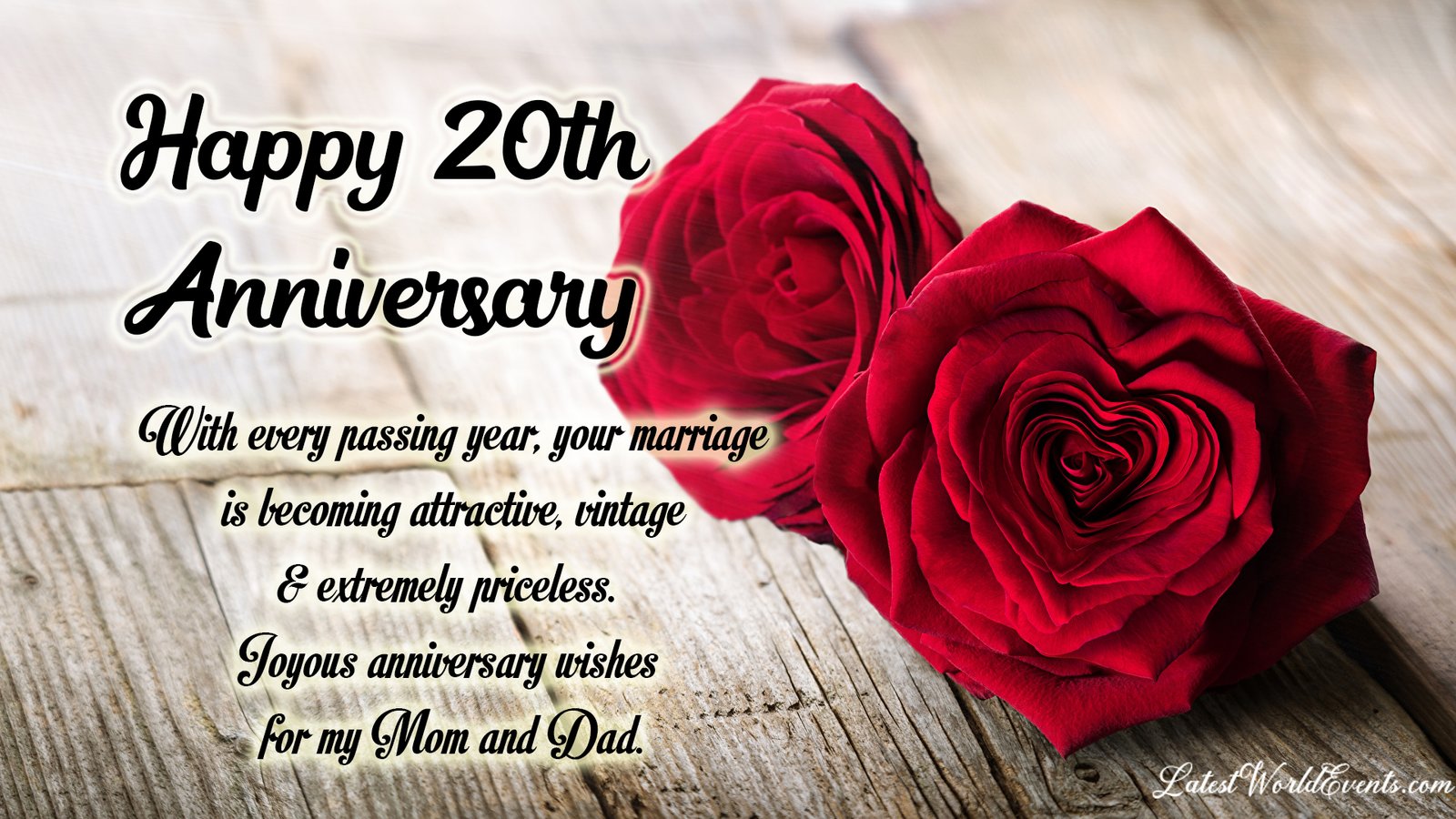 20th Anniversary Wishes For Parents & 20th Wedding Anniversary Wishes