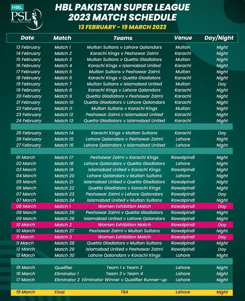 8th-psl-2023-schedule-time-table